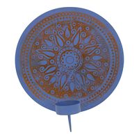 Ronde Metalen Muurdecoratie Mandala (Blauw) - thumbnail