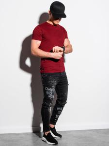 Ombre - heren T-shirt bordeaux - S1370