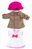 Miniland poppenkleertjes Girl 32 cm roze/wit/bruin 3 delig