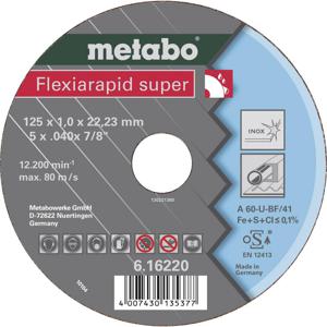 Metabo 616220000 Flexiarapid super Slijpschijf Diameter 125 mm Boordiameter 22.23 mm 25 stuk(s)