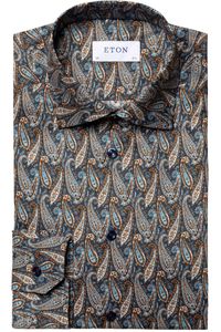 ETON Slim Fit Overhemd donkerblauw, Paisley