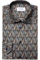 ETON Slim Fit Overhemd donkerblauw, Paisley - thumbnail