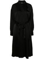 Fabiana Filippi robe-chemise à taille ceinturée - Noir