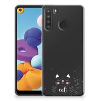 Samsung Galaxy A21 Telefoonhoesje met Naam Cat Good Day