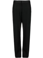 Balmain pantalon droit à ornements en cristal - Noir