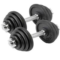 Verstelbare dumbbellset - Focus Fitness - 2 x 15 kg - Gietijzer - thumbnail