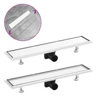 Doucheafvoer met 2-in-1 deksel 63x14 cm roestvrij staal