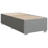 vidaXL Bedframe stof lichtgrijs 90x190 cm, bed, bed ombouw, twijfelaar bed, bedbodem, slaapkamermeubel, 2 persoonsbed, tweepersoonsbed, 2 persoons bed