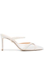 Dee Ocleppo mules Grenada 85 mm en satin - Blanc - thumbnail