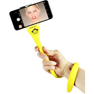 Monkeystick SELMONKEYY Selfiestick Geel Bluetooth, Incl. smartphonehouder