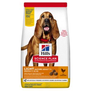 Hill&apos;s Mature Adult 7+ Light Medium met kip hondenvoer 14 kg