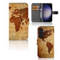 Samsung Galaxy S24 Flip Cover Wereldkaart