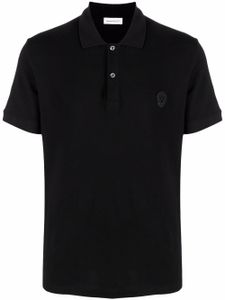 Alexander McQueen polo à patch tête de mort - Noir