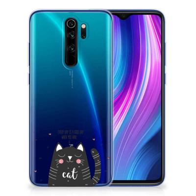 Xiaomi Redmi Note 8 Pro Telefoonhoesje met Naam Cat Good Day