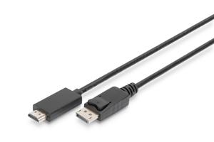 Digitus AK-340303-020-S DisplayPort-kabel DisplayPort / HDMI Adapterkabel DisplayPort-stekker, HDMI-A-stekker 2.00 m Zwart Afgeschermd (drievoudig)