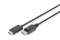 Digitus AK-340303-020-S DisplayPort-kabel DisplayPort / HDMI Adapterkabel DisplayPort-stekker, HDMI-A-stekker 2.00 m Zwart Afgeschermd (drievoudig) - thumbnail