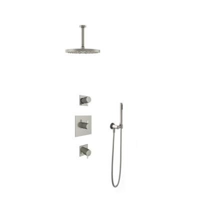 Hotbath Get Together doucheset met 2 stopkranen met 15 cm plafondbuis, 30 cm hoofddouche, geborsteld nikkel Hotbath Get Together doucheset met 2 stopkranen met 15 cm plafondbuis, 30 cm hoofddouche, geborsteld nikkel