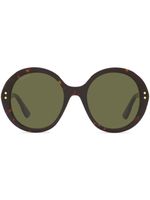 Gucci Eyewear lunettes de soleil rondes à effet écailles de tortue - Marron - thumbnail