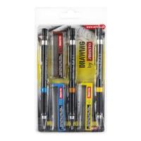 Aristo AR23559 College FLP 3-delige set (vullingen 0,35/0,5/0,7 mm, hardheidsgraad HB, incl. reservevullingen) zwart
