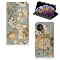 Smart Cover voor Apple iPhone 11 Vintage Bird Flowers - thumbnail