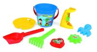 Wader strandset met emmer 14,5 cm 8 delig multicolor
