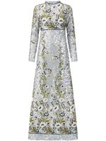 Giambattista Valli robe longue brodée à sequins - Argent