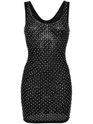 David Koma Mini-jurk verfraaid met kristallen - Zwart