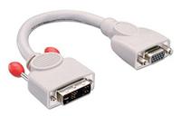 LINDY 41222 DVI-A stekker naar VGA koppeling adapter grijs