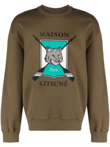 Maison Kitsuné sweat en coton à logo imprimé - Vert