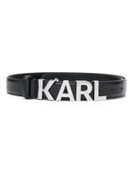 Karl Lagerfeld ceinture médium en cuir à motif K/Letters - Noir