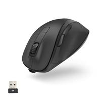 Hama Ergonomische muis, draadloos, oplaadbaar (ergonomische optische muis, 6 toetsen, 2,4 G, ultrahelder, BlueWave, 800/1200/1600 dpi, voor rechtshandigen, pc, laptop, Mac, tablet, USB-ontvanger),
