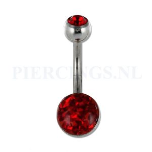 Navelpiercing multisteen rood