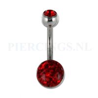 Navelpiercing multisteen rood - thumbnail