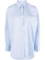 Stella McCartney chemise en coton à coupe oversize - Bleu