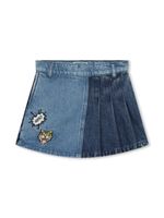 Kenzo Kids short en jean à motif tigre brodé - Bleu