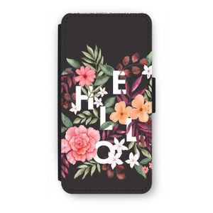 Hello in flowers: iPhone 8 Flip Hoesje