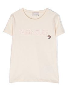 Moncler Enfant t-shirt en coton à logo brodé - Tons neutres