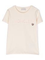 Moncler Enfant t-shirt en coton à logo brodé - Tons neutres