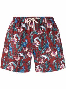 PENINSULA SWIMWEAR short de bain à fleurs - Marron