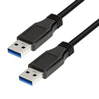 LogiLink CU0040 - USB 3.0 aansluitkabel (USB-A stekker naar USB-A-stekker) met overdrachtsnelheden tot 5 Gbit/s, kleur: zwart, lengte: 3m