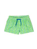 MC2 Saint Barth Kids short de bain à imprimé requin - Vert