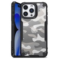 iPhone 15 Pro Anti-Shock Hybride Hoesje - Camouflage - Zwart - thumbnail