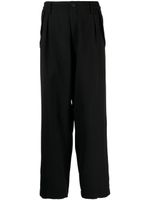 Yohji Yamamoto pantalon en laine à coupe ample - Noir