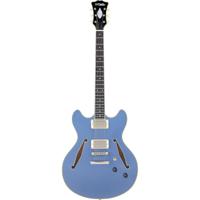 D'Angelico Excel DC Tour Slate Blue semi-akoestische gitaar met gigbag