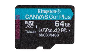 Kingston Canvas Go! Plus microSD-kaart 64 GB Class 10 UHS-I Incl. SD-adapter