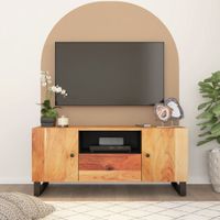 Tv-meubel 105x33,5x46 cm massief acaciahout en bewerkt hout - thumbnail