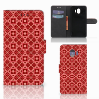 Samsung Galaxy J4 2018 Telefoon Hoesje Batik Rood