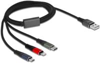 Delock USB-oplaadkabel 3 in 1 voor Lightning™ / Micro USB/USB Type-C™ 1 m