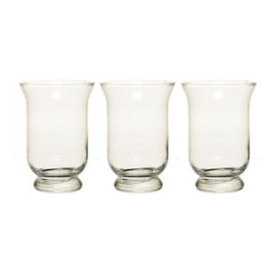 Set van 3x stuks kelk vaas/vazen van glas 19,5 cm