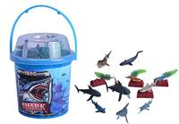 Wild Republic 23158 Speelfigurenset Haie-Giganten der Meere, Speelemmer, Adventure Bucket, 20 cm, 18-delig, Multi